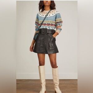 Sea New York Ayden Lamb Leather Mini Skirt